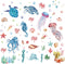 CRASPIRE 8 Sheets Sea Life Window Decals, Ocean Stickers for Bathroom Home Bedroom, PVC Self-Adhesive Clings