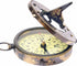 Vintage Navigational Compass, Functional Tool, Nautical Sundial Compass, Round Brass Finish