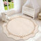 GarveeHome Scalloped Bow Rug for Living Room, 5ft Round Rugs Washable Solid