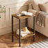 2-Tier Side Table, Small End Table, Nightstand with Storage Shelves, Coffee Table for Small Spaces, Curved Design, Sofa