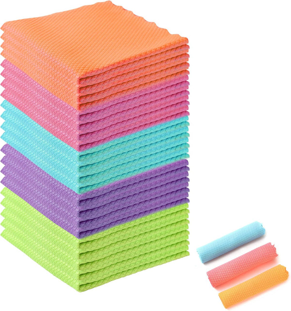 Zpallmeo Streak-Free Miracle Cleaning Cloths, 20 Pack Fish Scale Cleaning Cloth Reusable for