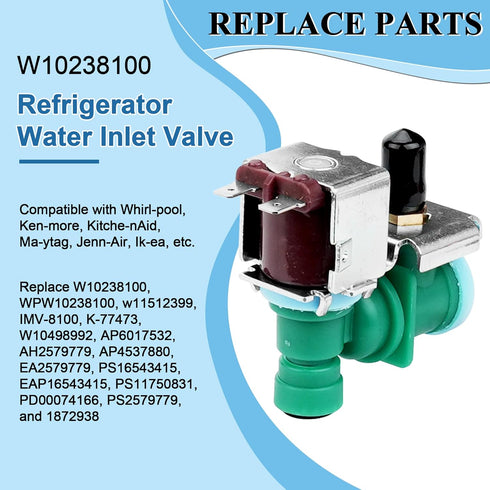 W10238100 W10498992 WPW10238100 Refrigerator Water Inlet Valve Fit for Whirlpool, Replaces W11451511 W11512399 1872938.