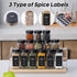 24 576 4oz Glass Spice Jars with Labels-Spice Jars with Black Metal Caps, Empty Square Spice Containers with Shaker