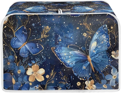 Butterfly Toaster Dust Cover 4 Slice, Washable Floral Anti-Sputtering Cover for Toasters and Bread Makers