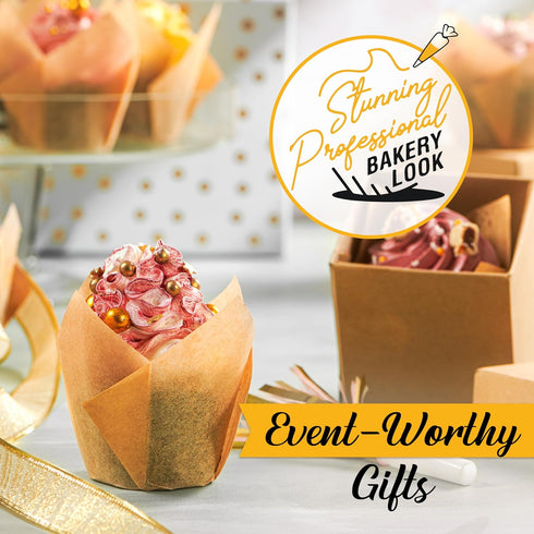Tulip Cupcake Liners, 150pcs Muffin Liners for Baking by Baker’s Signature, Sturdy, Greaseproof & Easy to Use