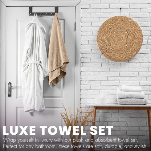 KAHAF COLLECTION 6-Pack 100% 27 inchesx54 inches) Bath Towels - Lightweight - Extra Absorbent - Cotton - Shower towels