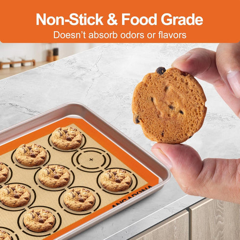 Silicone Baking Mat Sheets Set, Non-Stick Food Grade Reusable Baking Mats for Cookies and Pastry