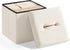 SONGMICS Small Folding Storage Ottoman, Foot Rest Stool, 15 x 15 x