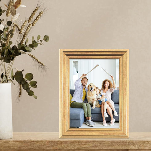 Lawrence Frames Sutter Burnished Picture Frame, 5 by 7-Inch, Gold