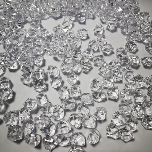 Fake Crushed Ice Cubes, 150 pcs 16*22 mm Artificial Acrylic Crystal Rocks for Vase Fillers and Wedding Decoration