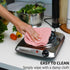 OVENTE Electric Countertop Single Burner, 1000W Cooktop with 6" Stainless Steel Coil Hot Plate, Silver
