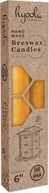 Hyoola 6" Beeswax Taper Candles, 6 Hour Burn Time, Yellow Beeswax Candles, 2 Pack