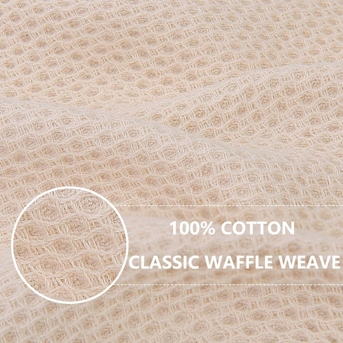 Homaxy 100% Cotton Waffle Weave Kitchen Dish Cloths, 6-Pack, Ultra Soft Absorbent Quick Drying, 12 x 12 Inches, Beige