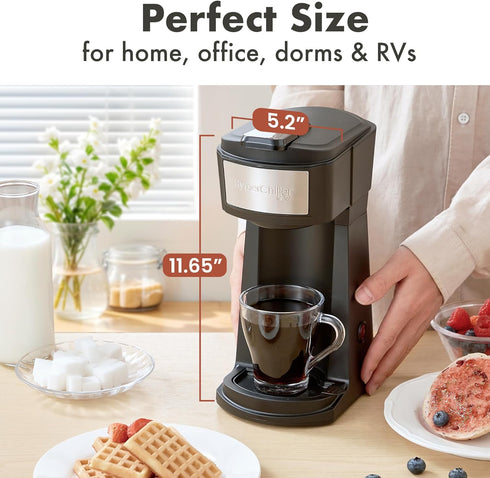 EHC210N 8, 10 12oz Elite Gourmet HyperChiller Iced/Hot Coffee Maker, K-Cup or Coffee Grounds, or Pours, Removable K-Cup