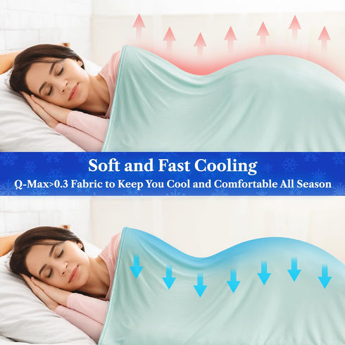 Summer 50x60 inch PAVILIA Cooling Blanket for Hot Sleepers, Lightweight Blanket for Bed, Cooling Chill Throw Blanket
