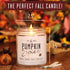 Pumpkin Spice Candle, Fall Candles - 'Pumpkin Spice' Soy Candle, Infused with Essential Oils, 9oz Reusable Jar