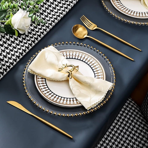 Napkin Rings Holders Set of 6, Gold Deerlet - Fall Wedding Holiday Christmas Table Decoration
