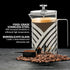 OVENTE 27 Ounce French Press Coffee & Tea Maker, 4 Level Stainless Steel Filter System & Heat Resistant Borosilicate Glass, Portable Pitcher for Travel Gift Easy Clean Carafe w/Scoop, Silver FSD27P by OVENTE