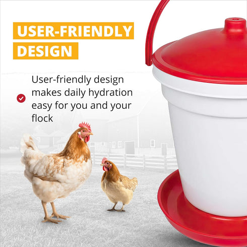 5 Stromberg's Gallon Bucket Waterer for Chicken Coops, Easy to Fill, Durable, Separate Legs for Elevation, Reduces