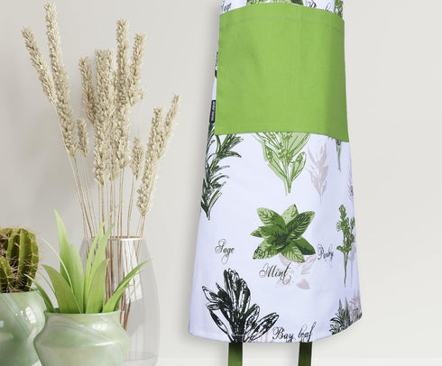 AMOUR INFINI Aprons for Women, Adjustable Strap with Waist Ties, Cotton Washable, Reusable Spring Apron (27.5 x 33