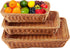 ZOENHOU 3 Packs Poly Wicker Bread Basket – Handmade Woven Empty Gift Basket for Home, Restaurant, and Hotel – Brown