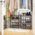 4-Tier Closet, viewcare Black Small Shoe Rack for Entryway, Bamboo Shoe Organizer for Hallway Free Standing Shoe Racks