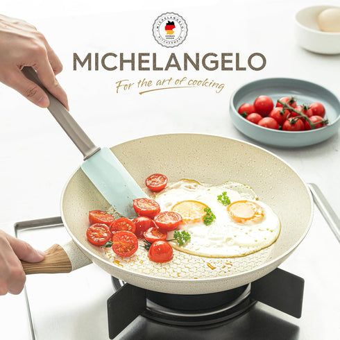 MICHELANGELO Frying Pan, 8 Inch with Nonstick Granite Coatings, Healthy & Non-Toxic Frying Pan