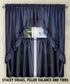 Ellis Curtain Stacey Sheer Balloon Valance, 60" x 15", Navy