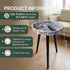 13" Zosenley Small Round Side Table - Blue Boho Geometric End Table with Vintage Pattern Tray - Unique Artistic Accent