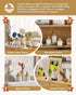 VUZDVJO Set 3 Beige Decorative Vase of - Modern Boho Style Ribbed Ceramic Bud Vases for Flowers, Mini Small Vases