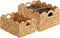 LUSYDECO Set of 2 Scalloped Edge Wicker Storage Basket with Built-in Handles,