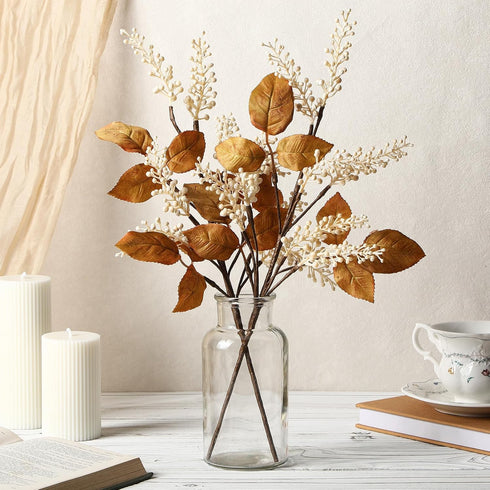 Thiccywoov 6 Pack Artificial Fall Berry Stems Fall Floral Picks for Floral Arrangements for Autumn Thanksgiving Home