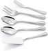 HaWare Stainless Steel Silverware Serving Set, 5 Pieces, Pearled Edge Hostess Set for Buffet Party Kitchen, Dishwasher