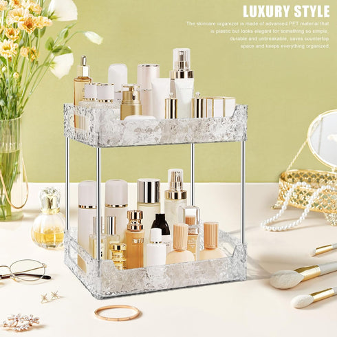 TENDER EPOCH 2-Tier Counter Countertop Bathroom Organizer Storage, Dresser Organizer Vanity Tray for Makeup, Perfume