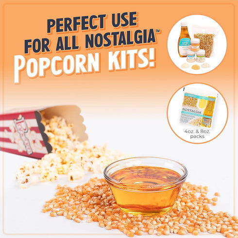 Nostalgia Classic Electric Stirring Popcorn Maker, Makes 8 Cups, Quick Heat Technology for Kettle Corn (Red)