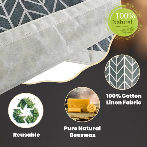 MINGJYLES 2 Pack 12.6 16.3 Reusable Beeswax Bread Bags for Sourdough - x Extra Large Storage, Keeps Homemade Bread