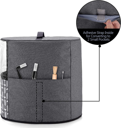 Yarwo Coffee Maker Dust Cover for Keurig K-Classic and K-Select, Gray with Arrow, Visible Cover with Pockets