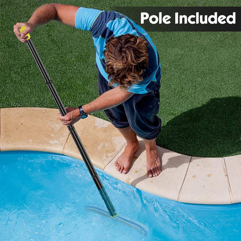 Swimming 6FT,18" Swimming 6FT Swimming Pool Brush with Pole Pool Brush Head with Nylon Bristles Aluminum Back