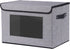Fabric Storage Boxes - Storage Baskets for Shelves with Lids, Decorative Linen Closet Organizers Boxes, Small, Gray