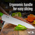 Vos Ceramic Chef Knife, 8 Inch with Protection Cover, Lightweight Zirconia Blade, Green
