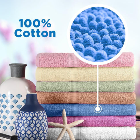 7-Pack 100% 27" 52" CrystalTowels Bath Towels - Extra-Absorbent - Cotton - x