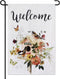 Welcome Floral Bird Garden Flag, 12x18 Inch Double Sided for Outdoor Yard Home Decoration