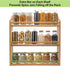 3 Counter Tier Bamboo Spice Rack, Seasoning Jars Rack Shelf Spice Organizer for Kitchen or Wall Mounting