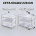 3 (2 Pack) YAN & HIN Expandable Water Bottle Organizer for Cabinet, Tier Tumbler Organizer, Adjustable Bottle Holder