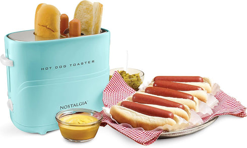 Nostalgia Pop-Up 2 Hot Dog and Bun Toaster - Works with Chicken, Turkey, Veggie Links, Sausages