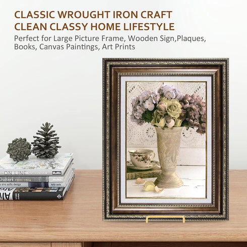 Large Plate Holder Display Stand, 10 inch Tall Metal Easel for Decorative Plates, Books, Plaques