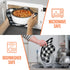 4 Pieces Microwave Bowl Holders Set, Heat Resistant Potholder Protector, Large Hot Pads, Black & White Plaid