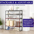 COAPUKT 2-Tier Closet, 12-15 Space-Saving,Black(35.8" Long Shoe Rack, Stackable Shoe Organizer for Entryway, Hallway