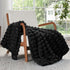 Cozy 50x60 inch, BEDELITE Faux Fur Black Throw Blanket for Couch - Super Soft & Plush Striped Blanket for Sofa and Room