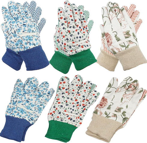 Yopay 6 Pairs Gardening Gloves for Women, Soft Jersey Cotton Working Gloves for Men, Planting and Fishing